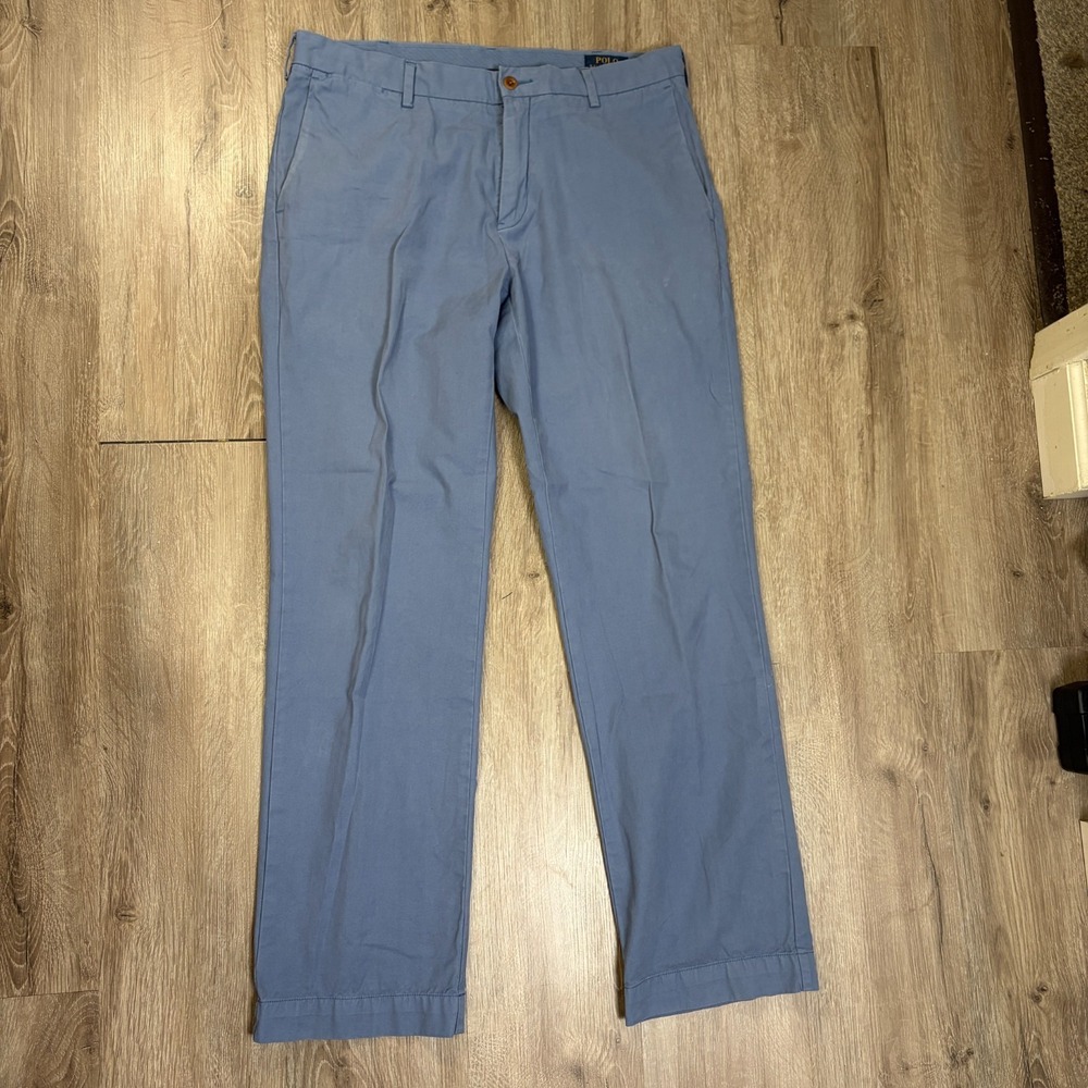 Lot of 3 Polo Ralph Lauren Mens Chino Pants 34x32 Green Blue Brown Straight - Picture 12 of 16